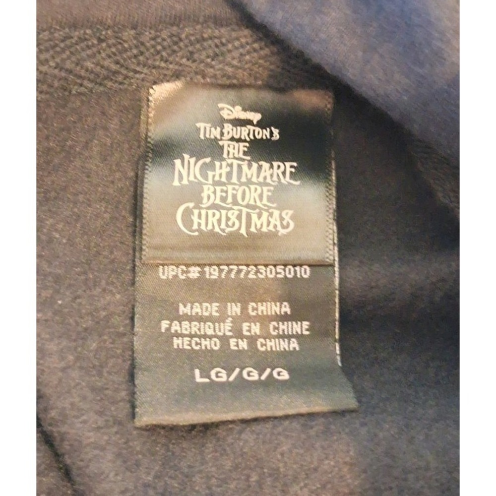 Nightmare Before Christmas Black/White Hoodie Men's Large NWT - Picture 6 of 7
